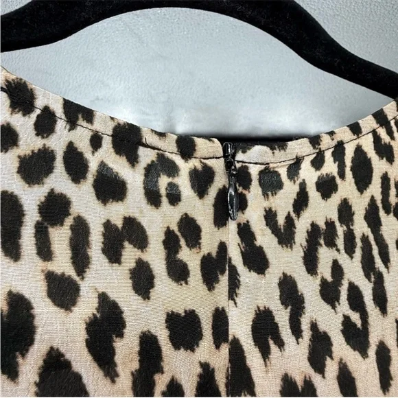 Maje Clair Leopard Print Ruffle Mini Dress Long Sleeve Animal Print Crepe XS NWT - Picture 8 of 14